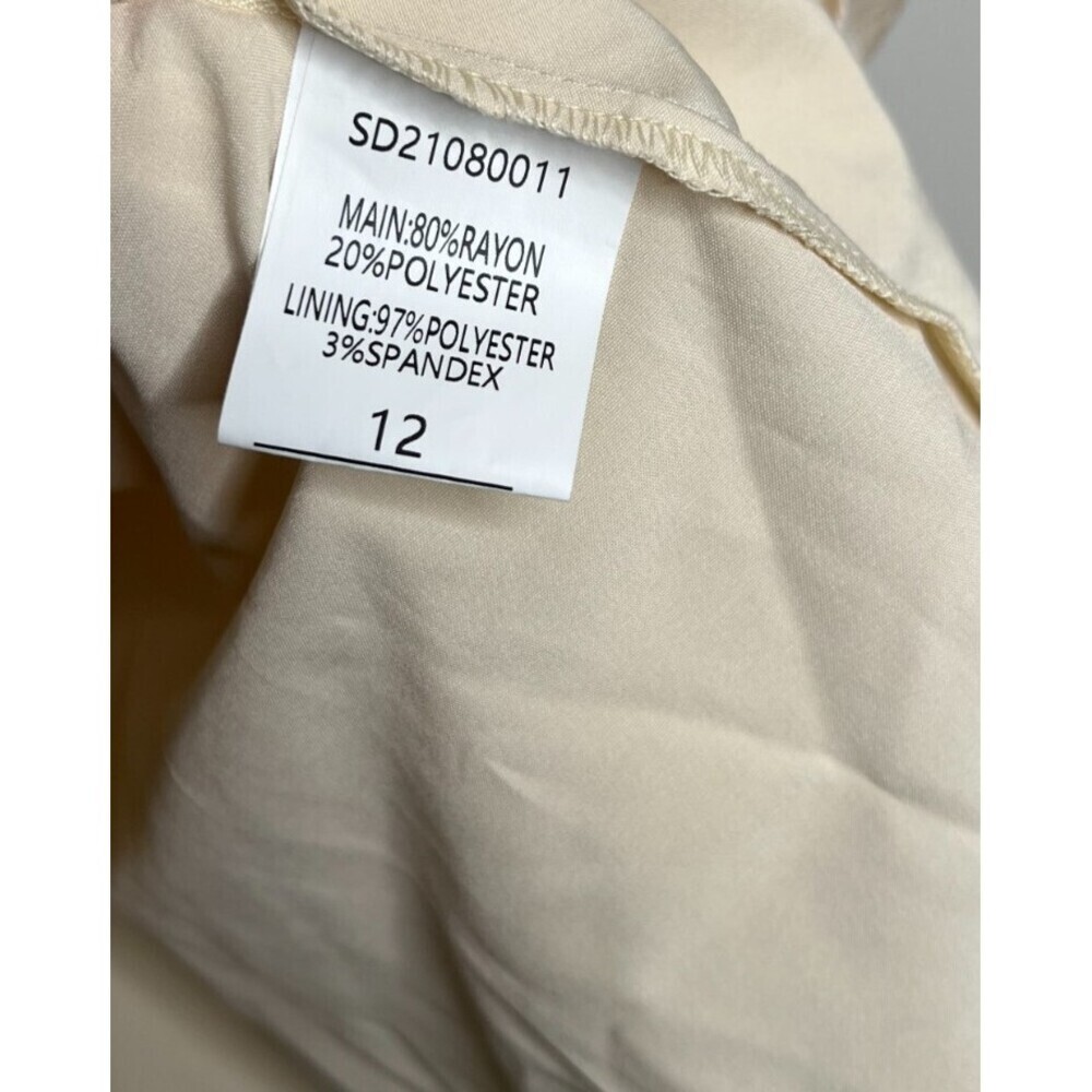 Showpo Puff Sleeve Mini Dress Women's US Size 8 Button Neckline Champagne NEW - Picture 5 of 6